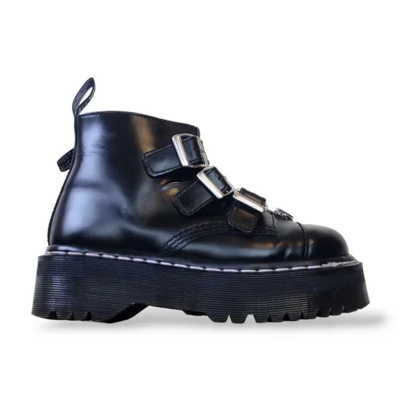Doctor Martens extremely rare Agyness Deyn straps platform leather creepers boot